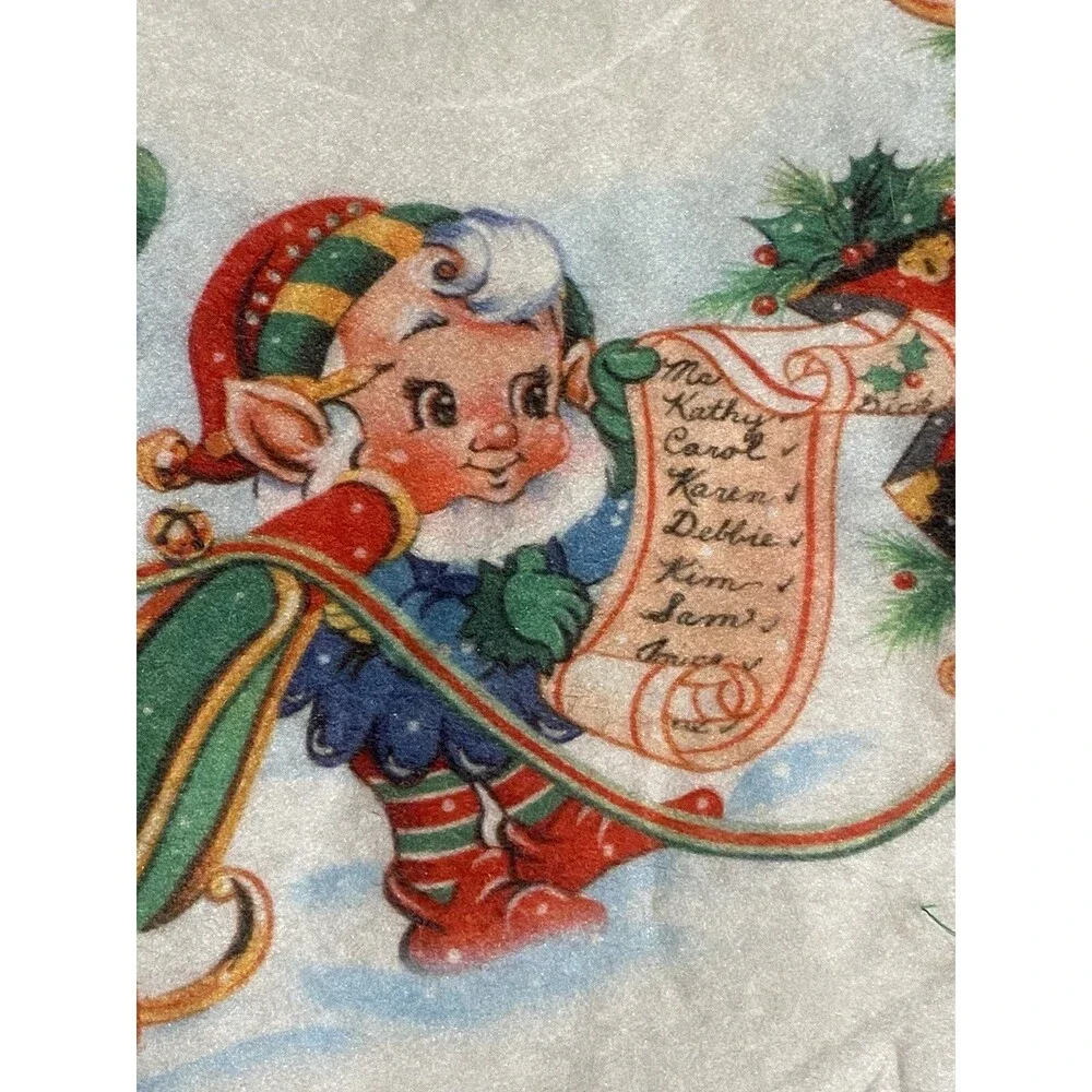 Rennoc Joyce Garofalo Felt Christmas Tree Skirt 35” Santa’s Toy Factory Vintage